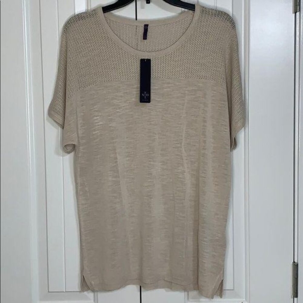 NYDJ Cream Everyday Knit Oversized Blouse